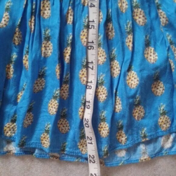 Zara Blue Pineapple Blouse Top, S - Picture 8 of 8